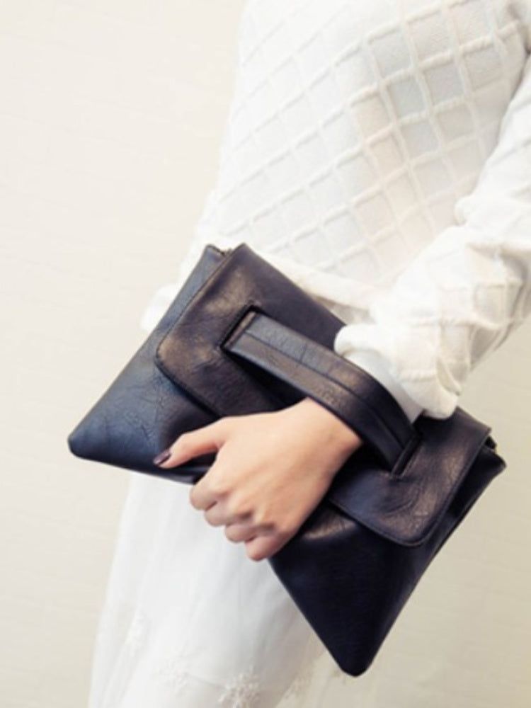 Women's Black Envelope Clutch Bag