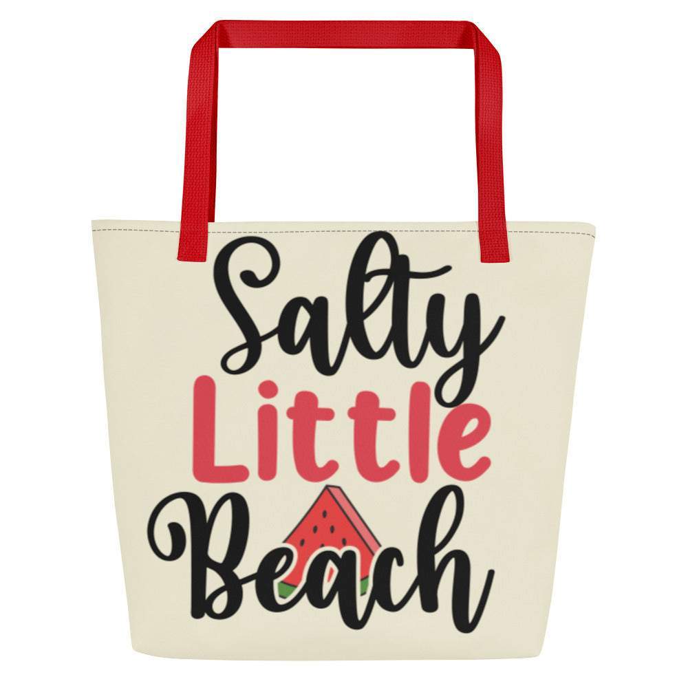 large-apricote-white-vacation-getaway-beach-tote-with-salty-little-beach-in-black-and-red-text-and-red-handle-with-large-inside-red-pocket-fashion-bag-my-beyoutiful-boutique