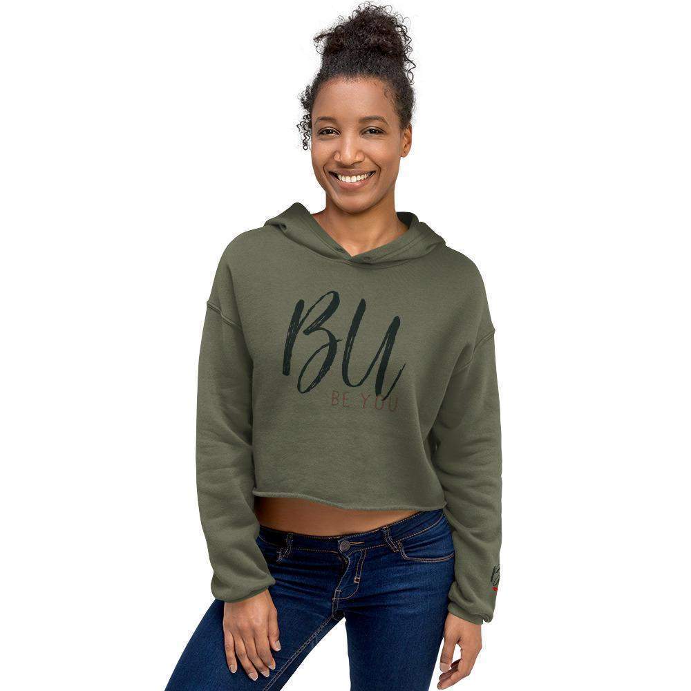 military-green-crop-raw-hem-be-you-hoodie-woman-apparel-my-beyoutiful-boutique