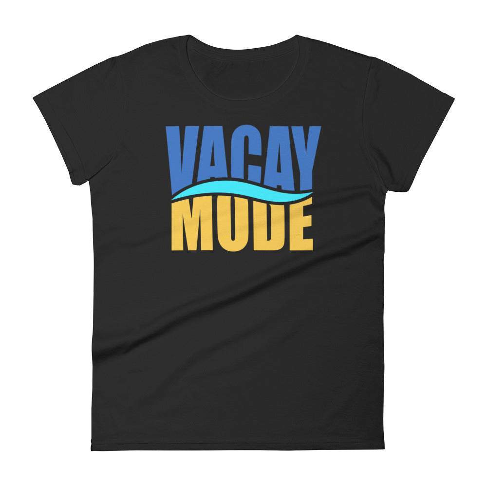 black-vacay-mode-graphic-t-shirt-with-blue-and-gold-lettering-great-for-summer-and the beach-woman-fashion-apparel-my-beyoutiful-boutique