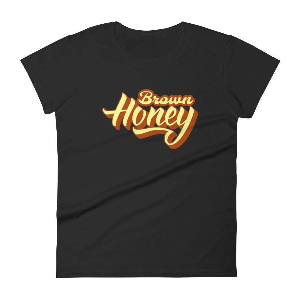 black-brown-honey-womens-graphic-t-shirt-with-yellow-letter-with-a-brown-outline-great-for-the-urban-black-women