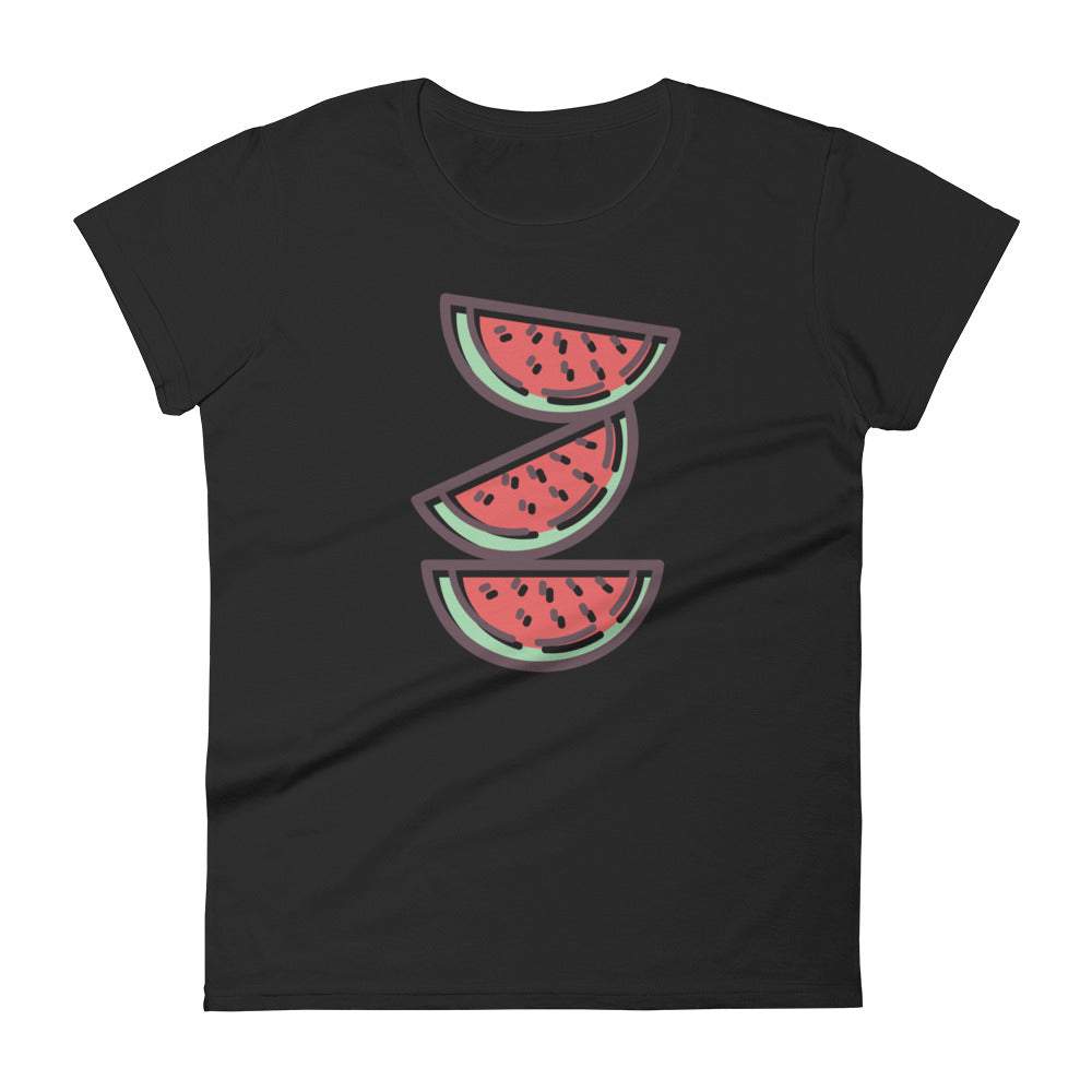 black-womens-beach-tshirt-with-three-stack-of-watermelon-slices-plus-size-women-clothing-my-beyoutiful-boutique