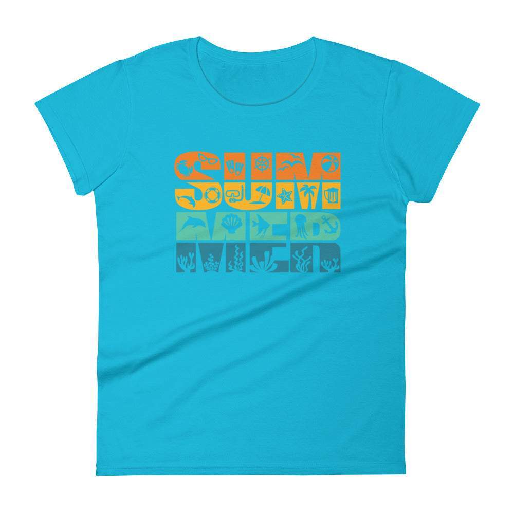 caribbean-blue-summer-graphic-t-shirt-gold-orange-blue-lettering-great-for-summer-and-the-beach-woman-fashion-apparel-my-beyoutiful-boutique
