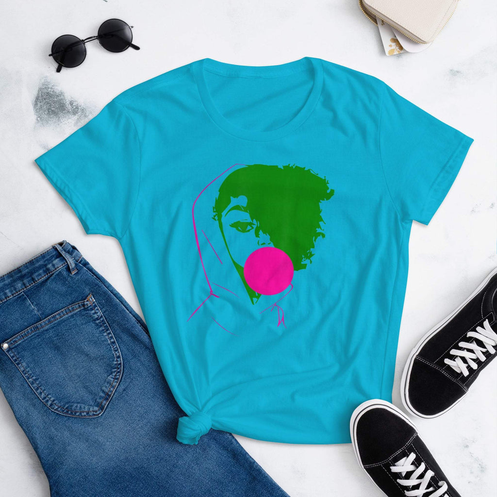 caribbean-blue-pink-bubble-gum-black-woman-graphic-tee-women-fashion-apparel-my-beyoutiful-boutique