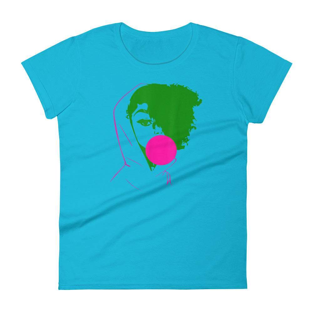 caribbean-blue-pink-bubble-gum-black-woman-graphic-tee-women-fashion-apparel-my-beyoutiful-boutique