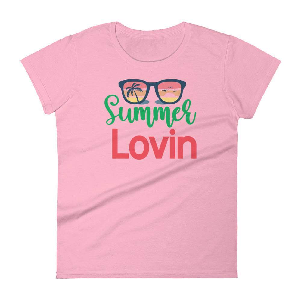 charity-pink-summer-lovin-graphic-t-shirt-green-and-red-lettering-with-picture-of-sunglasses-great-for-the-summer-and-beach-woman-fashion-apparel-my-beyoutiful-boutique