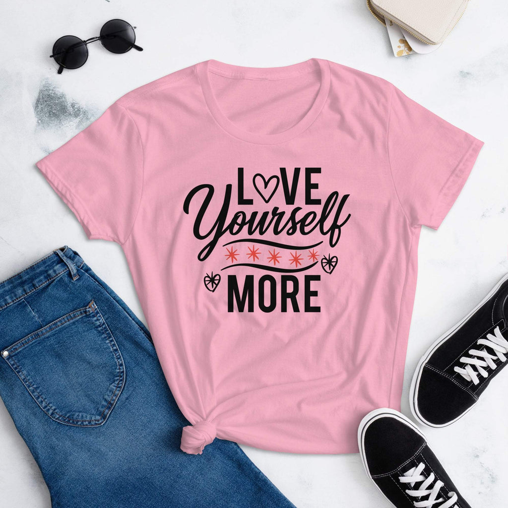 charity-pink-love-yourself-more-graphic-t-shirt-with-black-lettering-great-for-summer-wear-woman-fashion-apparel-my-beyoutiful-boutique