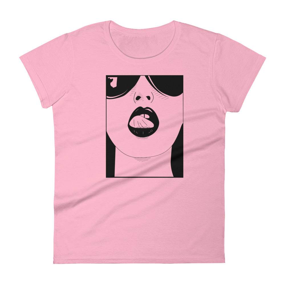 pink-womens-graphic-tshirt-with-a-animated-women-with-sunglasses-rolling-her-tongue-around-her-lips-within-a-square-design-women-fashion-clothing-tops-my-beyoutiful-boutique