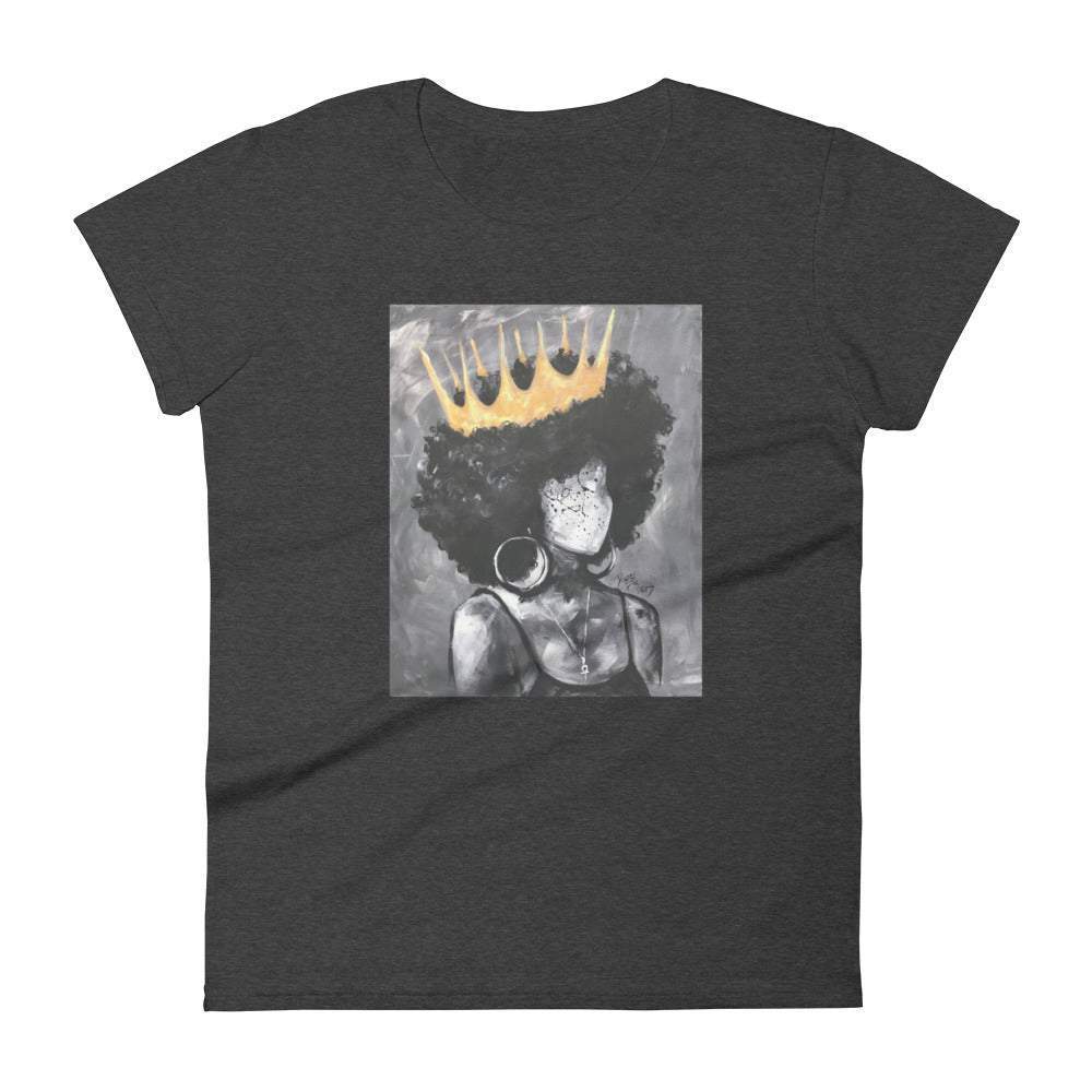 dark-grey-hip-hop-queen-graphic-tshirt-a-painting-of-a-black-women-with-a-gold-crown-and-afro-black-and-white-design-my-beyoutiful-boutique