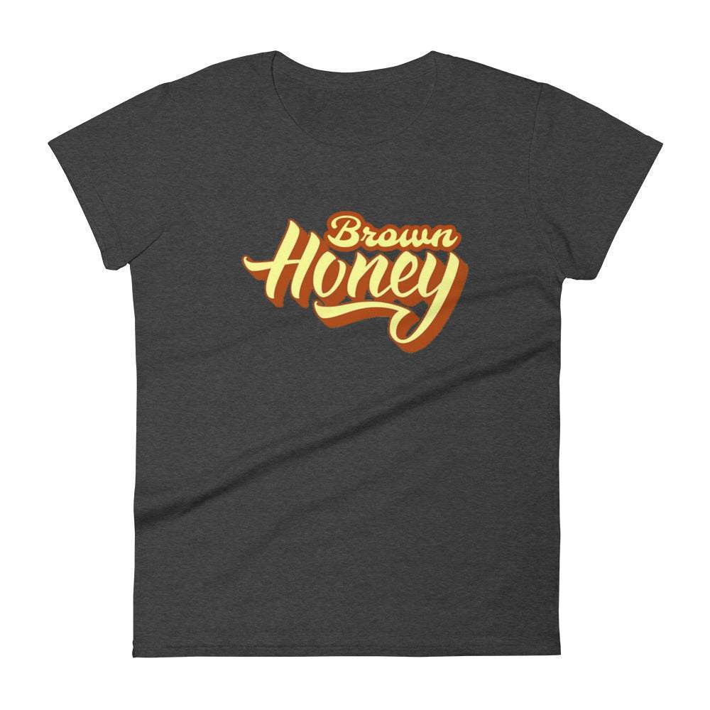 dark-grey-brown-honey-womens-graphic-t-shirt-with-yellow-letter-with-a-brown-outline-great-for-the-urban-black-women