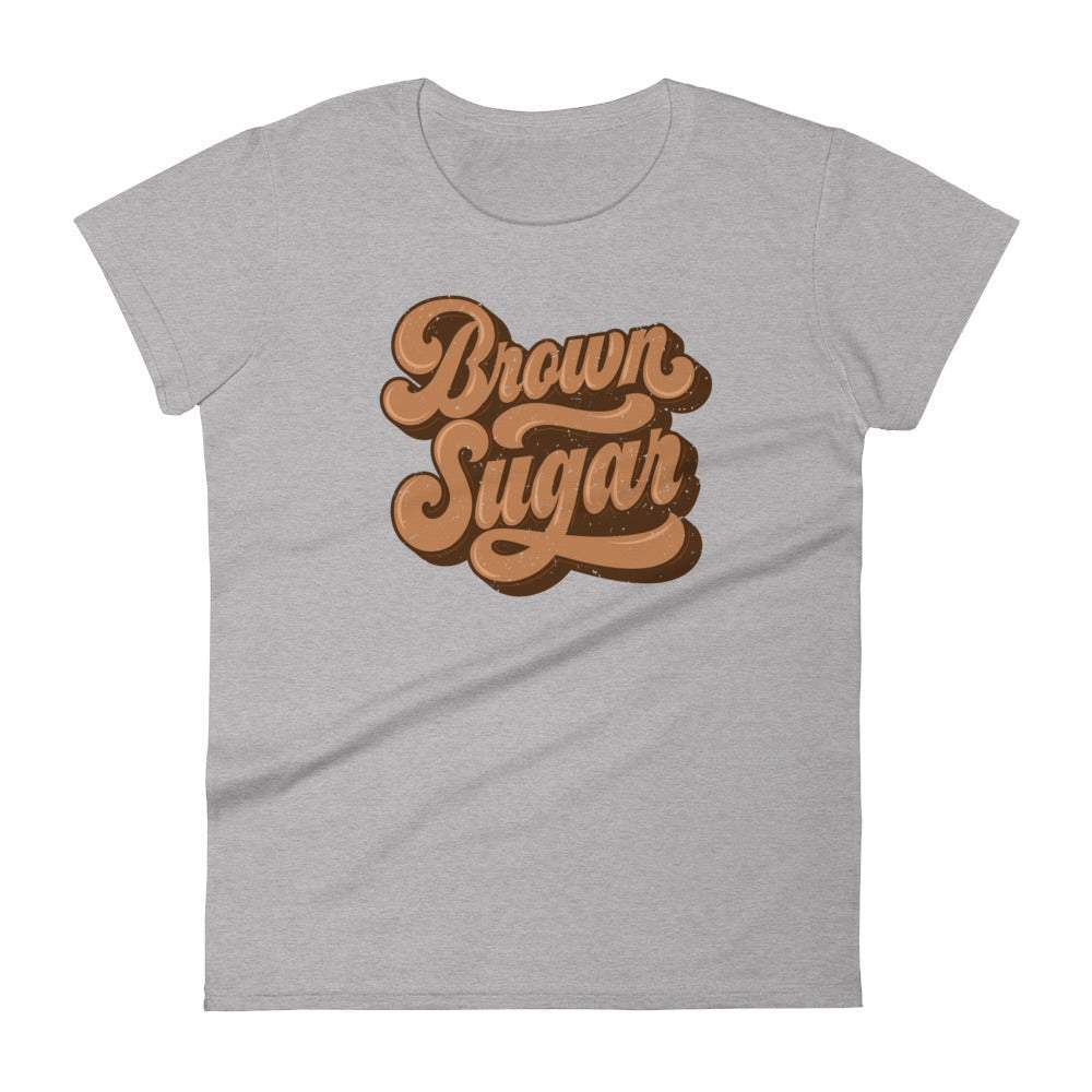 Brown Sugar  Graphic T-Shirt For Women-mybeyoutifulboutique-african american,african american woman,apparel,black,brown sugar,fashion,heather dark gray,short sleeve,tees,urban,white,woman