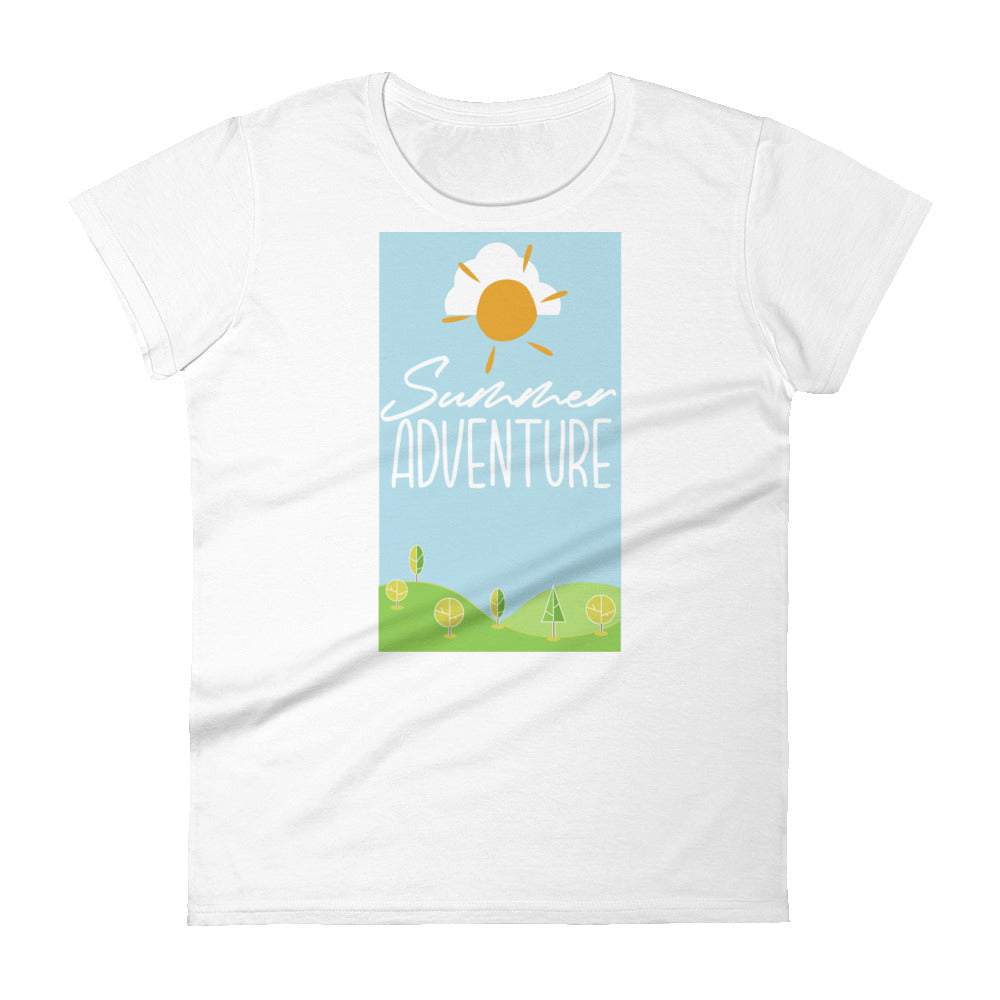 white-women-tshirt-with-square-design-of-a-sun-and-green-land-with-summer-adventure-text-women-fashion-clothing-my-beyoutiful-boutique