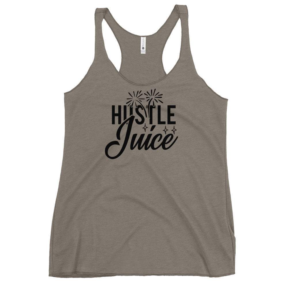 venetian-gray-hustle-juice-racer-back-graphic-tank-top-black-lettering-great-for-summer-working-out-and-beach-wear-woman-fashion-apparel-my-beyoutiful-boutique