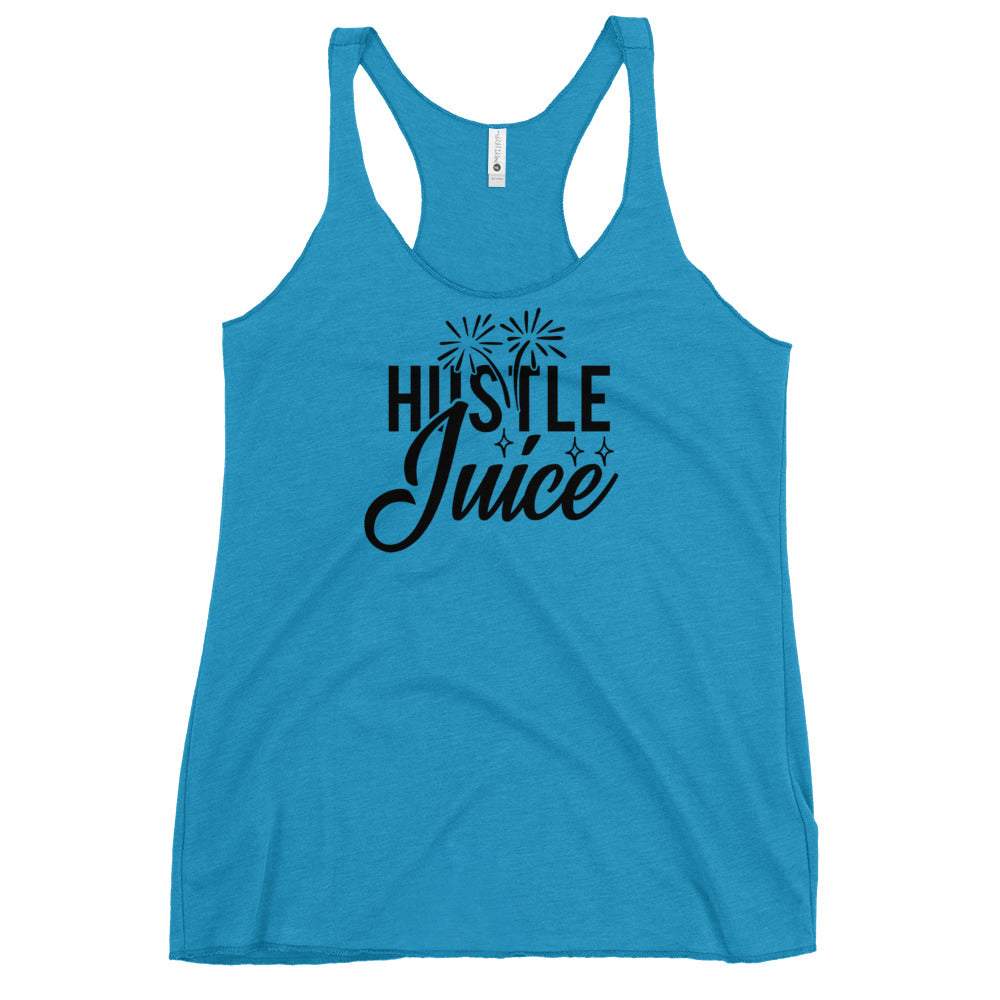 vintage-turquoise-hustle-juice-racer-back-graphic-tank-top-black-lettering-great-for-summer-working-out-and-beach-wear-woman-fashion-apparel-my-beyoutiful-boutique